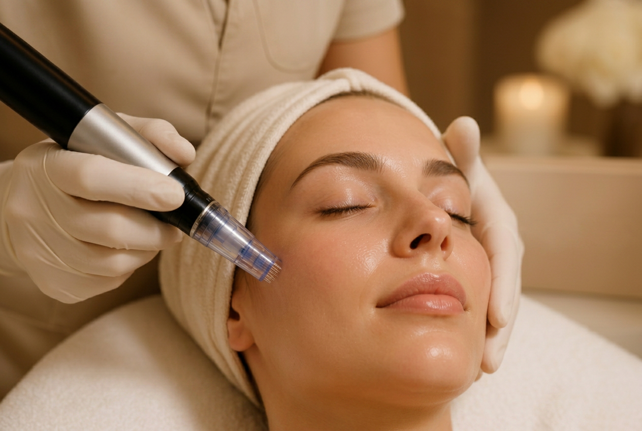 Professional microneedling skin treatment at Hydra Skin Spa Beauty